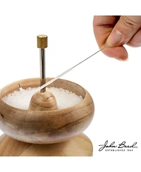 John Bead Wooden Bead Spinner with 2 Beading Needles, Manual String Bead Loader, Spinning Tool for Diy Craft Jewelry Making
