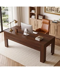 Tribesigns Office Desk, Modern Executive Desk with Large Tabletop, Wooden Computer Desk, Long Workstation for Home Office