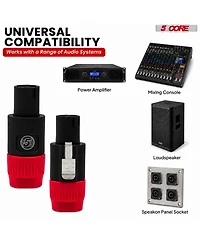 5 core Speakon Adapter High Quality Audio Jack Male Audio Pin Speaker Adapter Connector