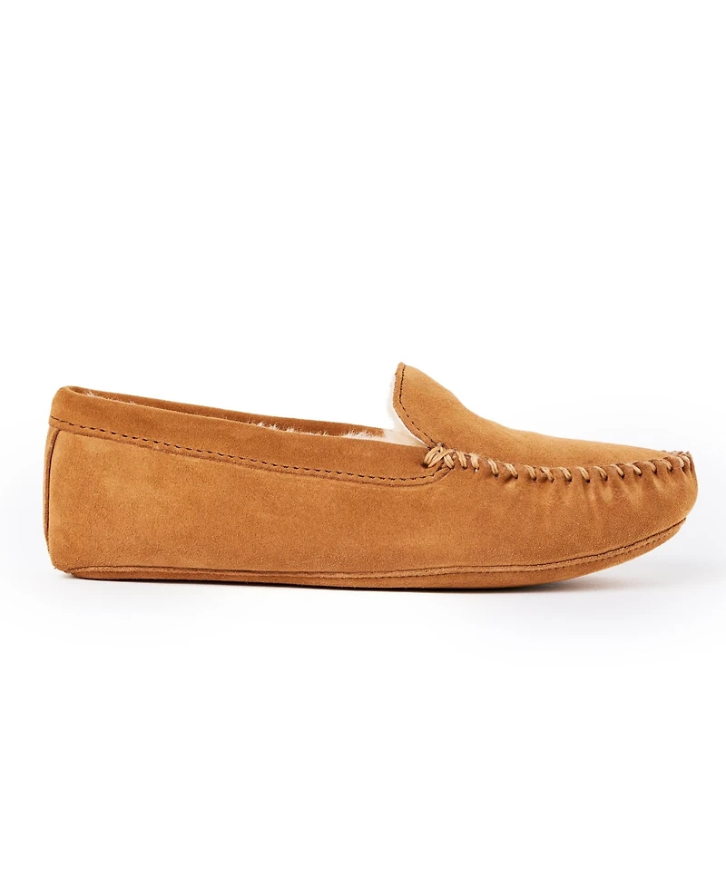Minnetonka Men's Suede Sheepskin Soft Leather Sole Slippers