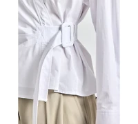 Derek Lam 10 Crosby Women's Gavin Wrap-Front Long-Sleeve Top