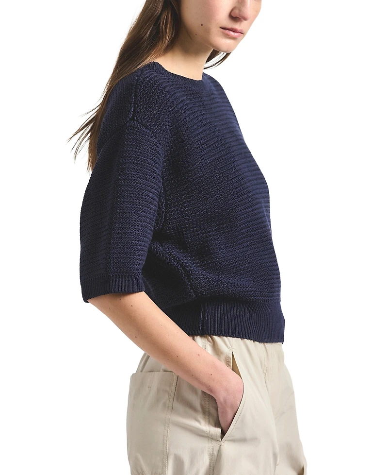 Derek Lam 10 Crosby Women's Madison Mesh Knit Puff-Sleeve Sweater