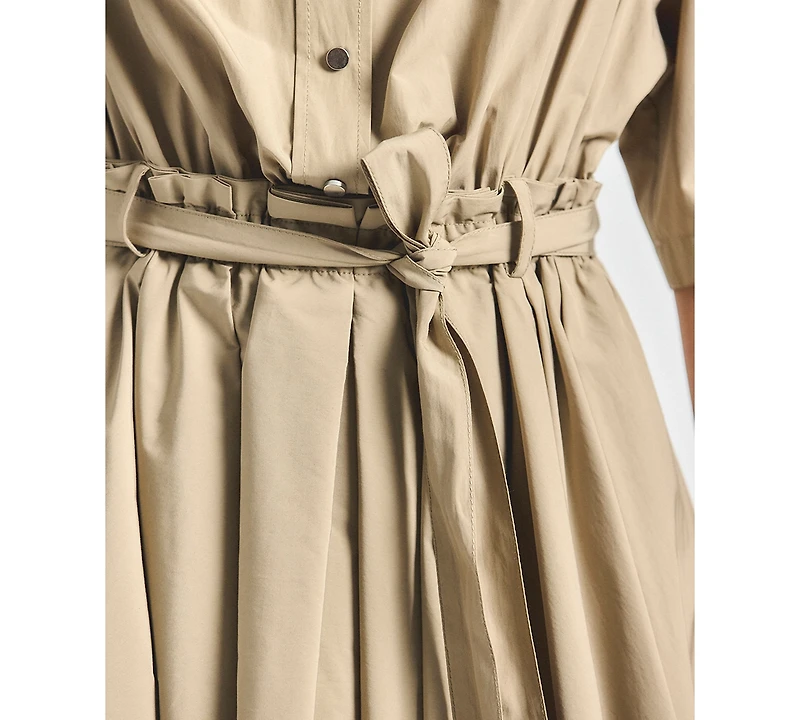 Derek Lam 10 Crosby Women's Alessia Short-Sleeve Pleated Belted Mini Dress
