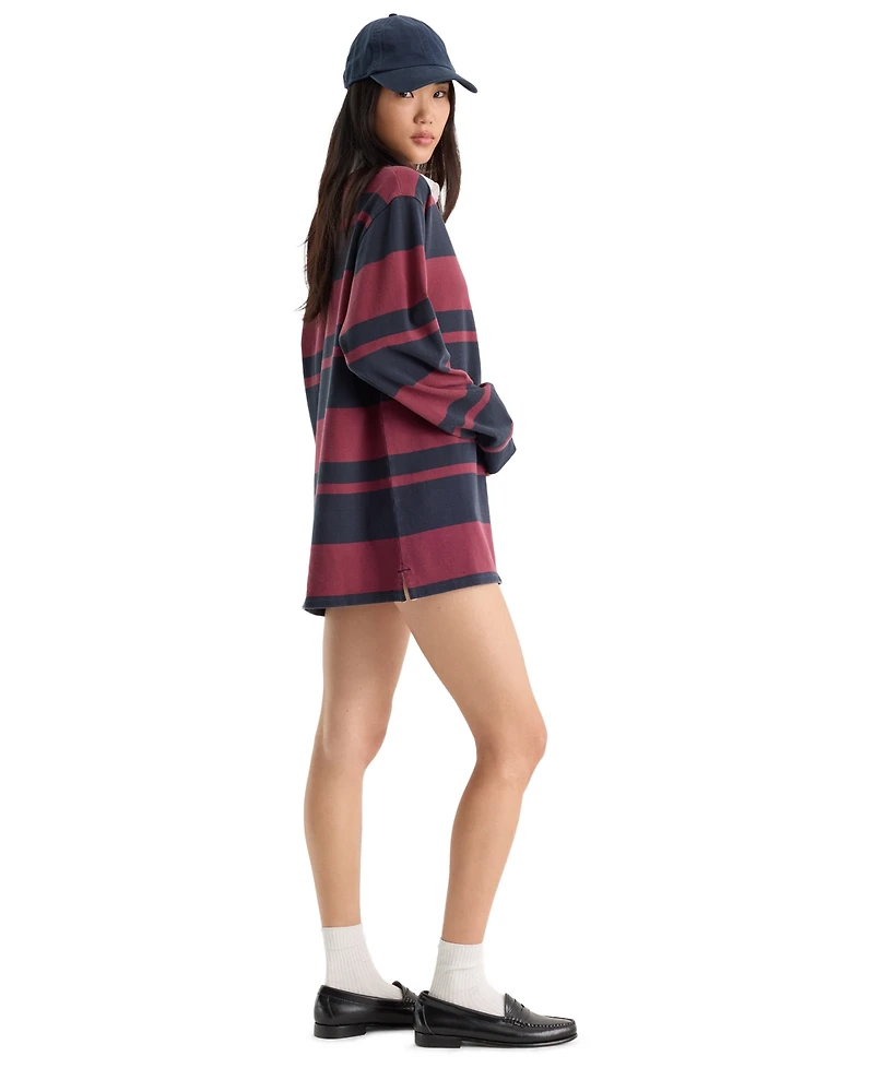 Good American Women's The Rugby Collared Mini Dress