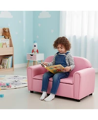 Slickblue Kids Upholstered Armchair with Storage Function for Bedroom or Playroom
