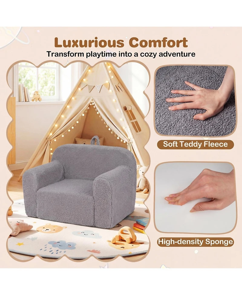 Slickblue Kids Couch with Anti-Slip Bottom, Portable Toddler Seating