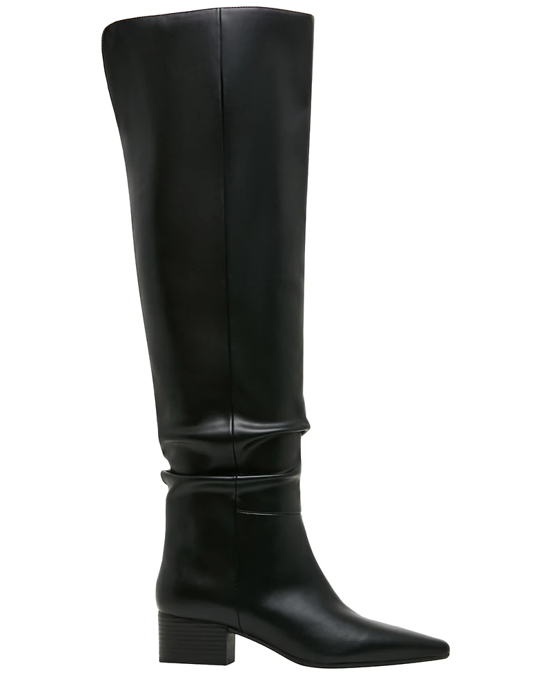 Madden Girl Women's Elite Block Heel Over The Knee Slouch Boots