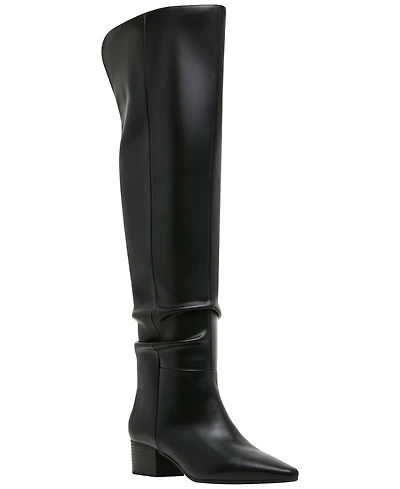 Madden Girl Women's Elite Block Heel Over The Knee Slouch Boots