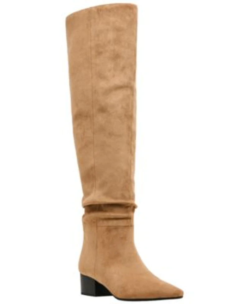 Madden Girl Womens Elite Block Heel Over The Knee Slouch Boots Regular Wide Calf