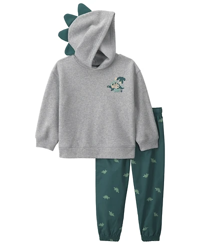 Carter's Toddler Boys' 2T-5T Dinosaur Fleece Long-Sleeve Hooded Sweatshirt and Pants, 2-Piece Set