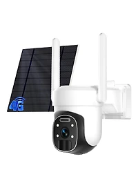 eco4life 4G Lte Cellular Ptz Solar Security Camera, No WiFi Needed, 2K Qhd Color Night Vision, Ai Motion Detection, IP66 Waterproof
