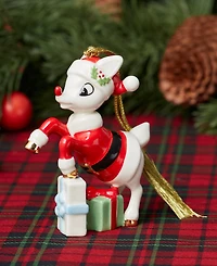 Lenox Rudolph in a Santa Suit Ornament