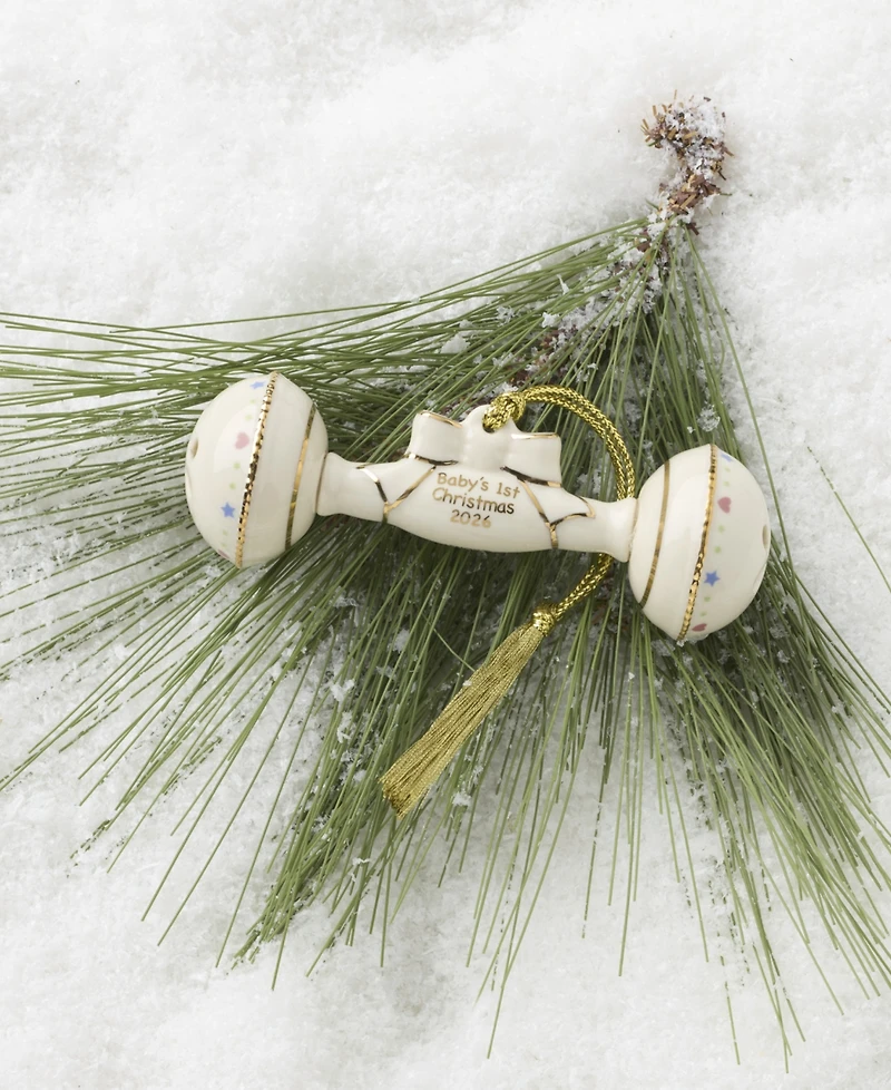 Lenox 2026 Babys 1st Christmas Rattle Ornament