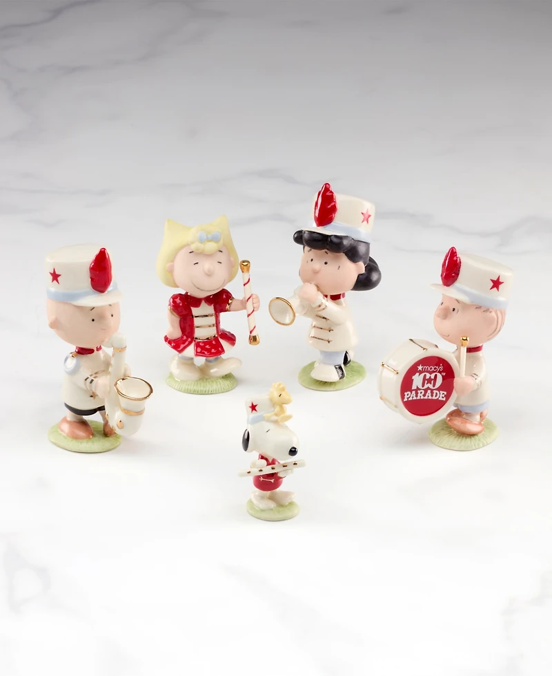 Lenox Macy's 100th Thanksgiving Day Parade Peanuts Marching Band 5-Piece Figurine Set