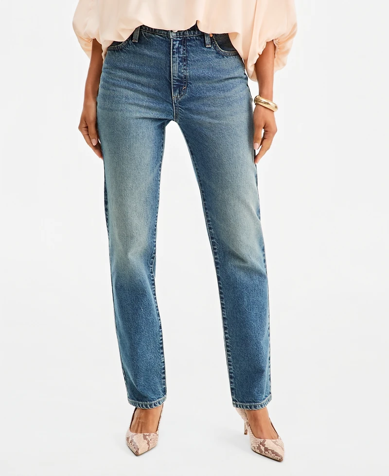 I.n.c. International Concepts Women's High-Waist Straight-Leg Jeans, Macy's Exclusive