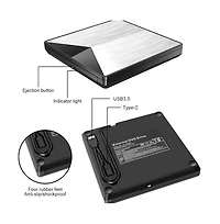 Artudatech External Bd/Dvd/Cd Burner - Usb 3.0, Ultra Slim, 3D Blu-ray Playback