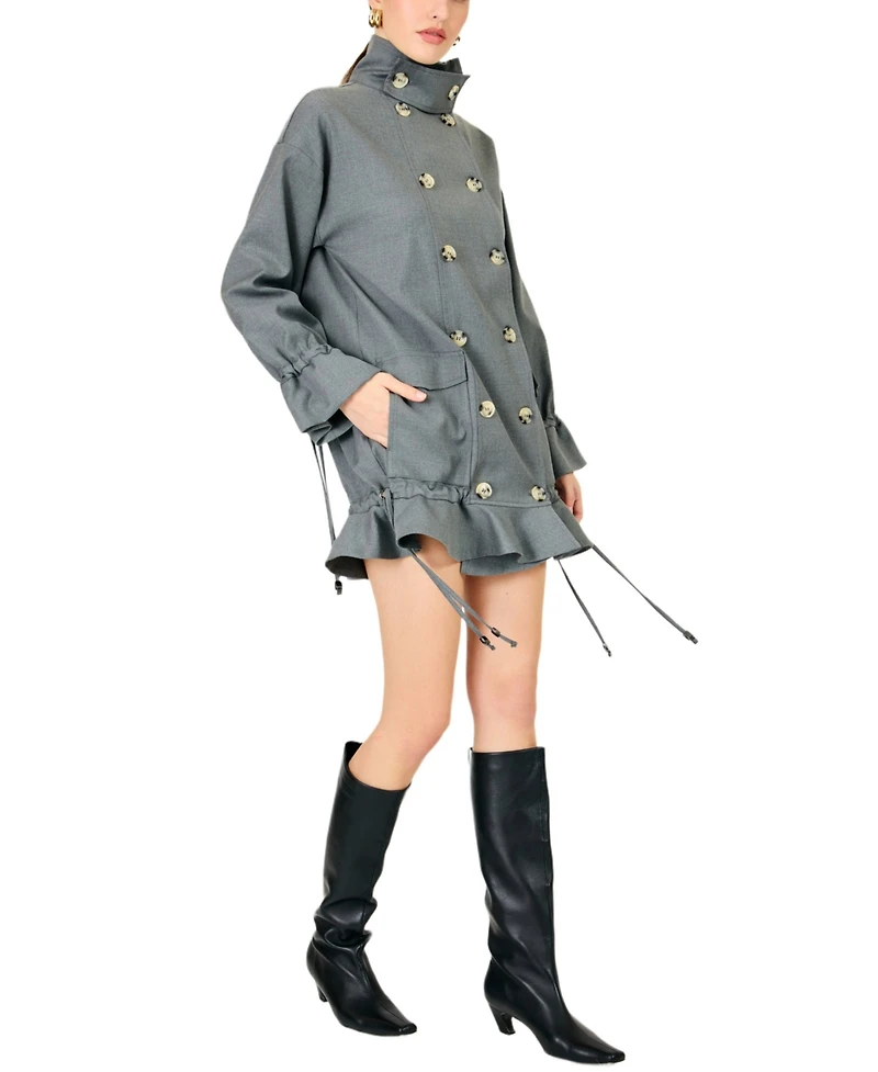 Line & Dot Women's Wilfred Funnel Neck Coat
