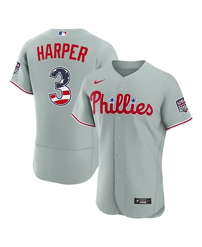 Nike Men's Bryce Harper Gray Philadelphia Phillies Usa 250 Fourth of July Authentic Jersey