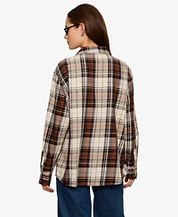 Sanctuary Women's Long-Sleeve Plaid Button-Up Shirt