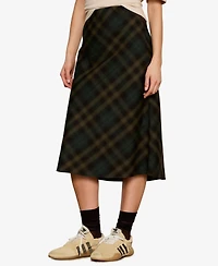 Sanctuary Women's Bias Plaid Midi A-Line Skirt