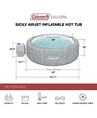 Coleman Sicily AirJet Inflatable Hot Tub with 2 Bestway SaluSpa Non-Slip Seat