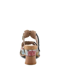 L'Artiste Women's Radiating Slide with Hand-Painted Design