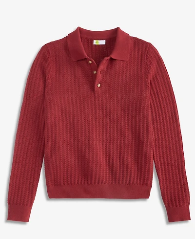 Epic Threads Boys' Xs-xl Long-Sleeve Woven Polo Shirt, Macy's Exclusive