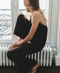 Mango Women's V-Neck Long Jumpsuit
