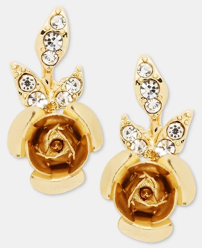 lonna & lilly Pave Flower Stud Earrings