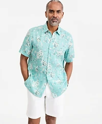 Club Room Men's Wally Linen Floral-Print Short-Sleeve Shirt, Macy's Exclusive