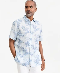 Club Room Men's Linen Floral-Print Short-Sleeve Shirt, Macy's Exclusive