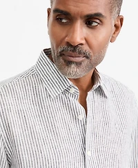Club Room Men's Stripe Linen Button-Up Shirt, Macy's Exclusive