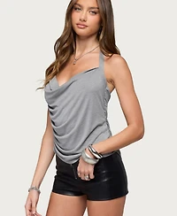 Edikted Women's Zoha Ruched Cowl Neck Halter Top