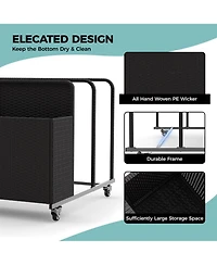 gaomon All-Weather Outdoor Wicker Rattan Pool Storage Basket