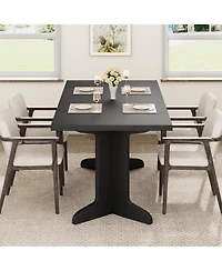 homfan 71" Large Dining Table for 6 to 8 People, Modern Dinner with Unique Wooden Legs, Rectangle Kitchen, Room