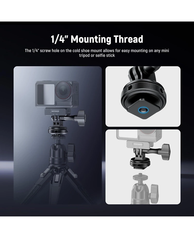 Neewer Gp-63 Camera Mounting Accessory for select GoPro, Dji and Insta360 action cameras