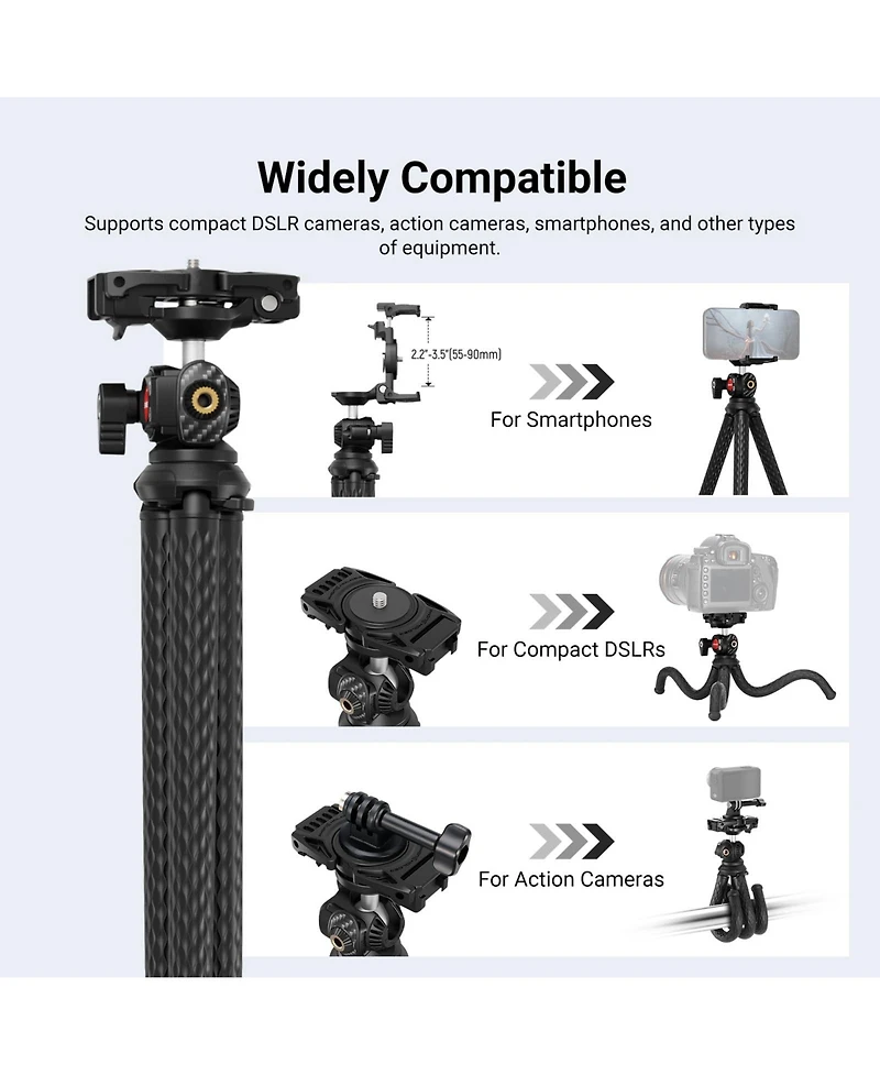 Neewer TP34 Camera Tripod for select GoPro, Dji and Insta360 action cameras