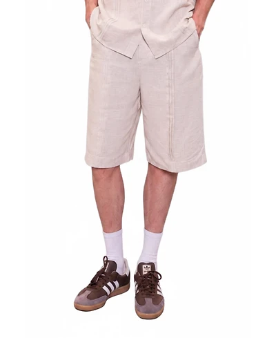 Pcfg Men's Daydreamers Linen Look Stitch Detail Shorts