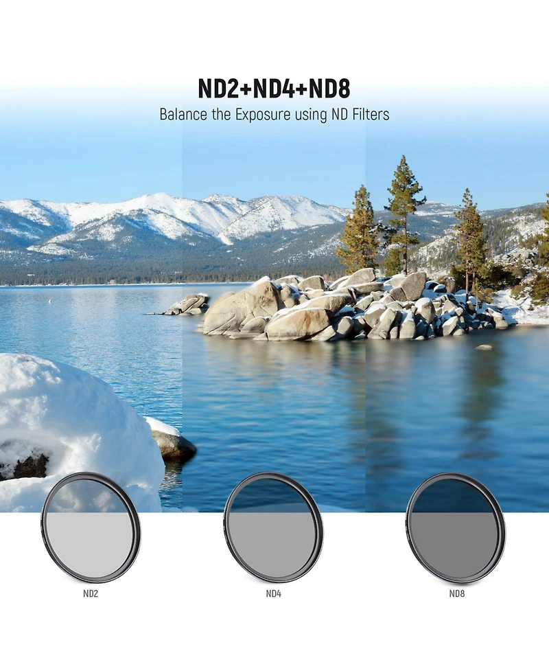 Neewer ND2 Camera Lens Accessory with Cpl, ND2, ND4 for select Canon, Nikon and Sony cameras