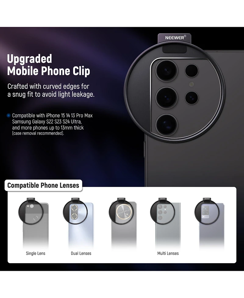 Neewer LA006 Camera Mounting Accessory for select iPhone and Android mobile devices