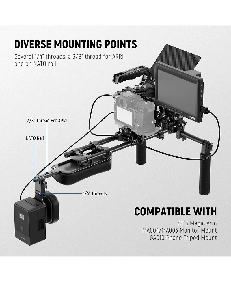 Neewer SR016 Camera Mounting Accessory for SmallRig Neewer 15mm Rod Rail System Video Rigs
