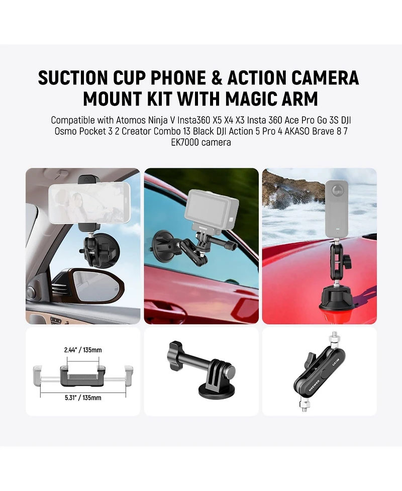 Neewer CA158 Camera Mounting Accessory for select GoPro, Dji and Insta360 action cameras