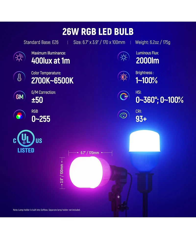 Neewer NK800 Softbox with 520W, 26W, CRI93