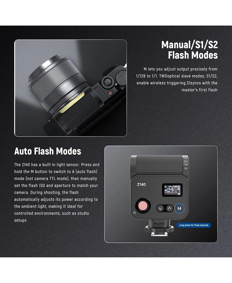 Neewer Z140 Camera Flash with 16Ws, 1200mAh for select Canon, Nikon and Sony cameras