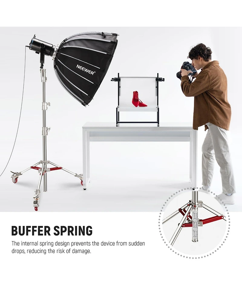 Neewer ST240SS Photography Light Stand with 7.9ft, 240cm, 77lb