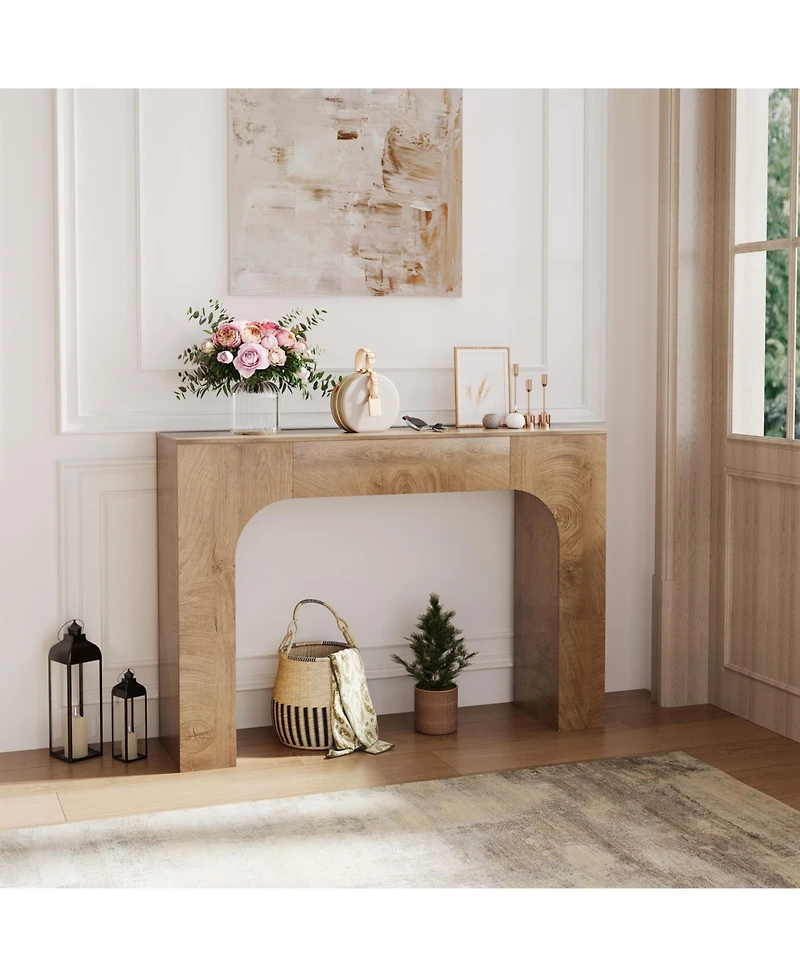 homfan 47 Inch Slim Farmhouse Console Table, Narrow Wooden Entryway Table, Space-Saving Hallway Furniture, Ideal Behind Sofa or in Foyer