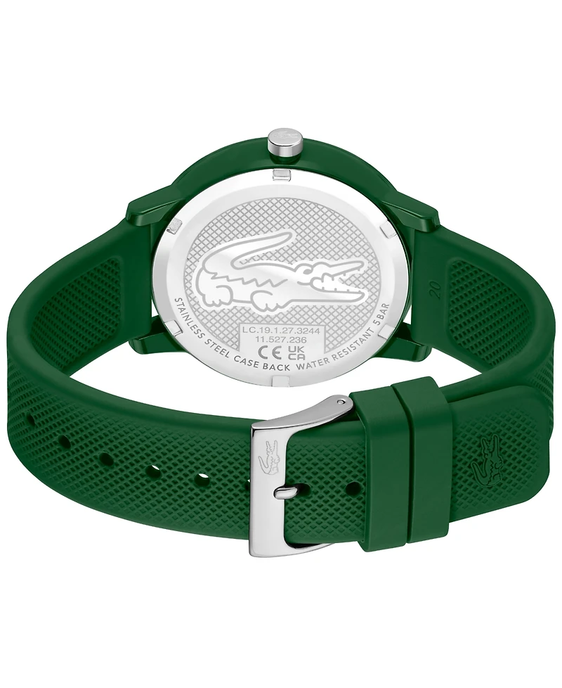 Lacoste Men's Quartz Lacoste.12.12 Green Silicone Strap Watch 42mm