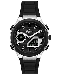 Lacoste Men's Quartz LC33 Black Silicone Strap Watch 44.8mm