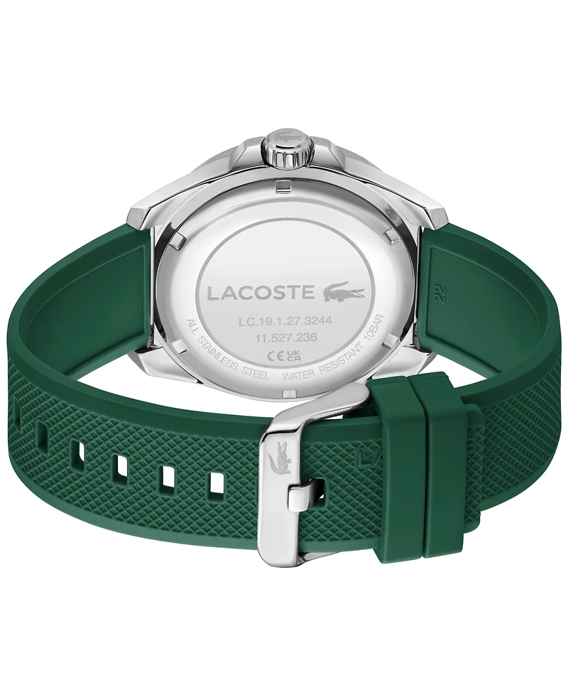 Lacoste Men's Quartz Capbreton Green Silicone Strap Watch 43mm