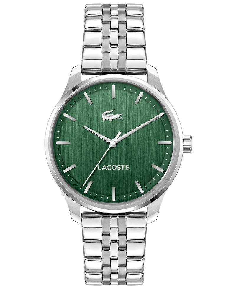 Lacoste Men's Quartz Gift Set Silver-Tone Stainless Steel Bracelet Watch 42mm